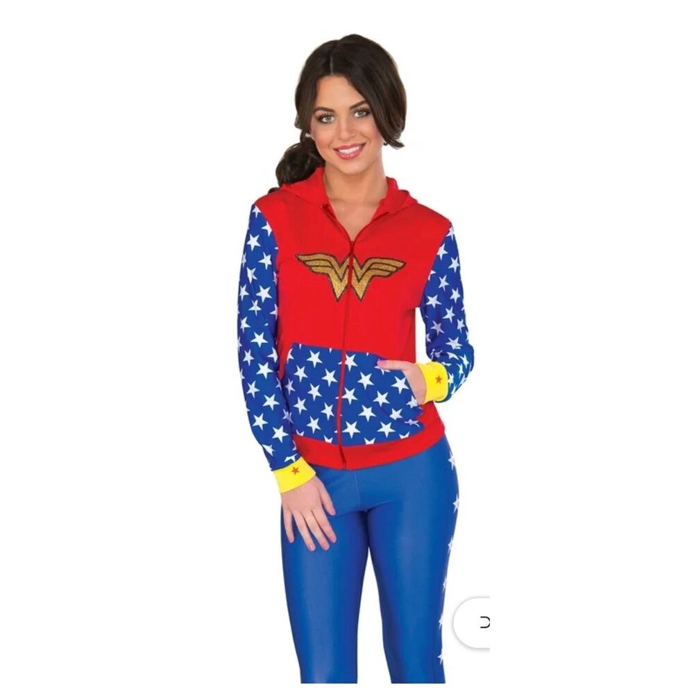 DC Comics Originals Wonder Woman Zip Up Costume Hoodie Women's Medium Cosplay